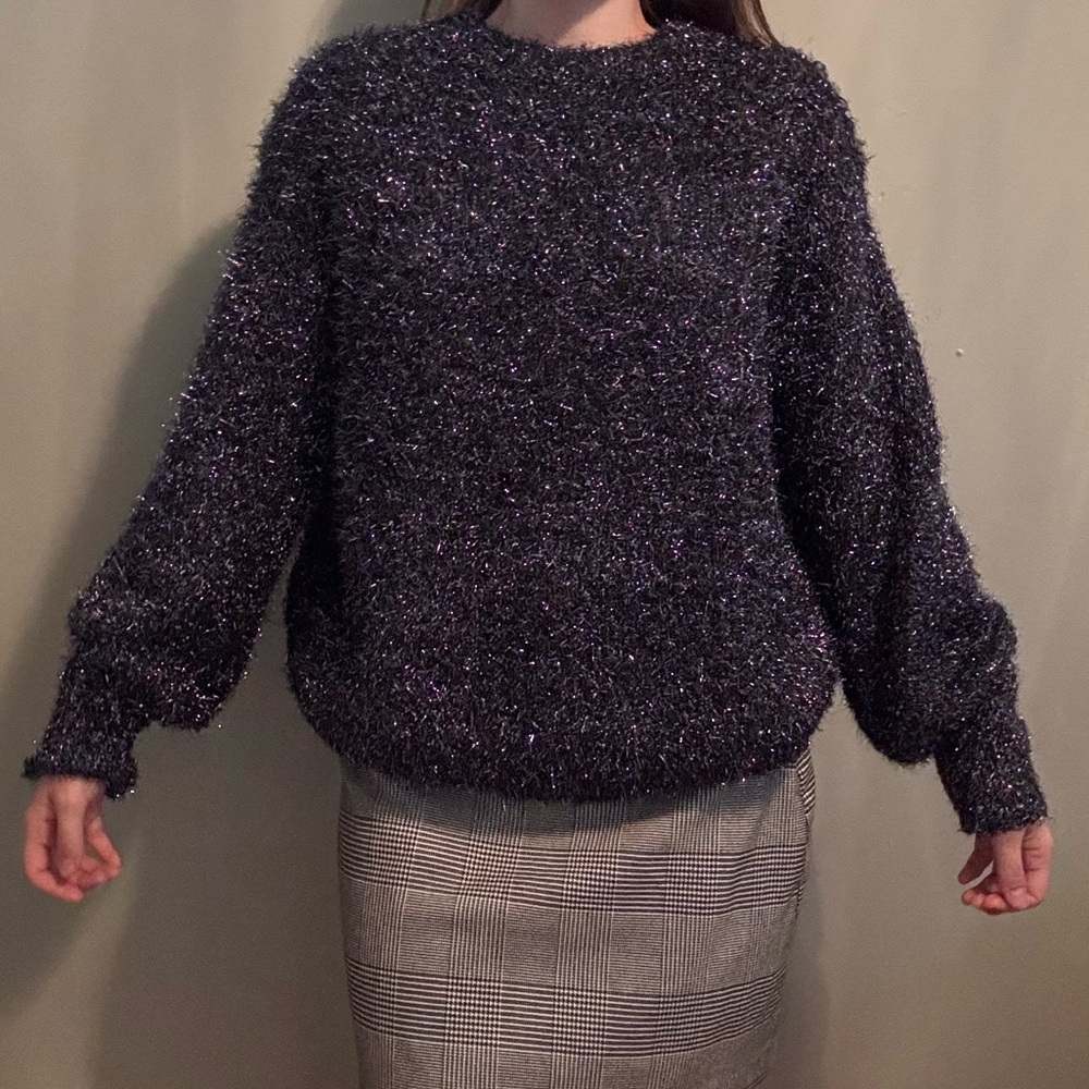 H&M Black Tinsel Eyelash Sweater. - Picture 2 of 4